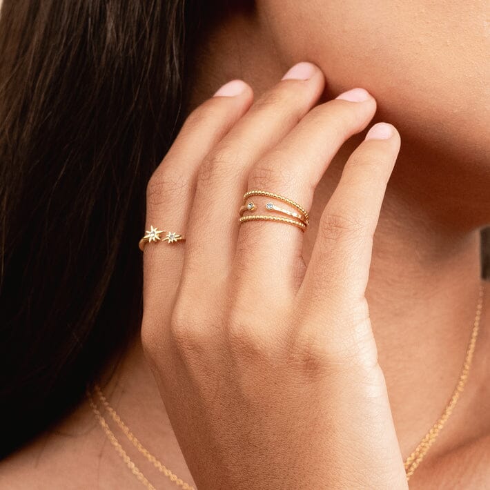 Gold adjustable Little Dipper Ring made in America by Katie Dean Jewelry