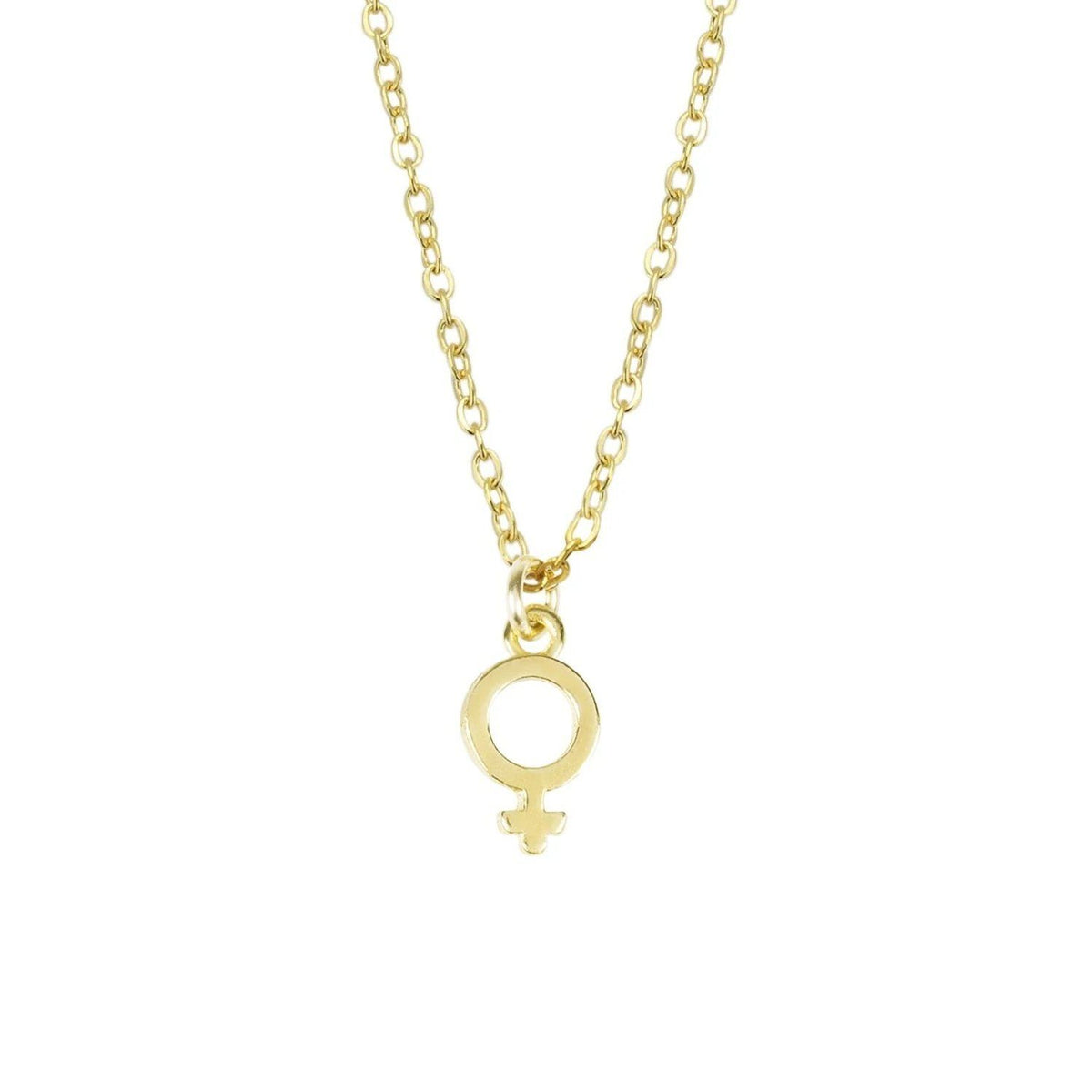 Wear it loud and proud! The Female Symbol Necklace was inspired by all the support and help that Katie has received from the leading ladies in her life. When you wear this necklace, we hope you feel empowered and ready to be the lady boss that you are. Handmade in California by Katie Dean Jewelry.