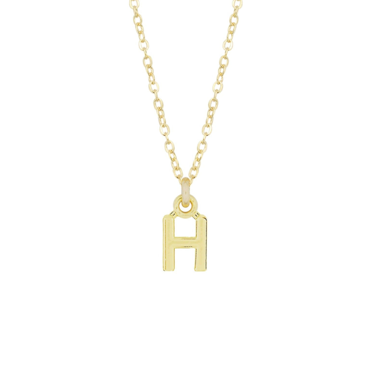 H Gold Initial Necklace by Katie Dean Jewelry, made in America, perfect for the dainty minimal jewelry lovers