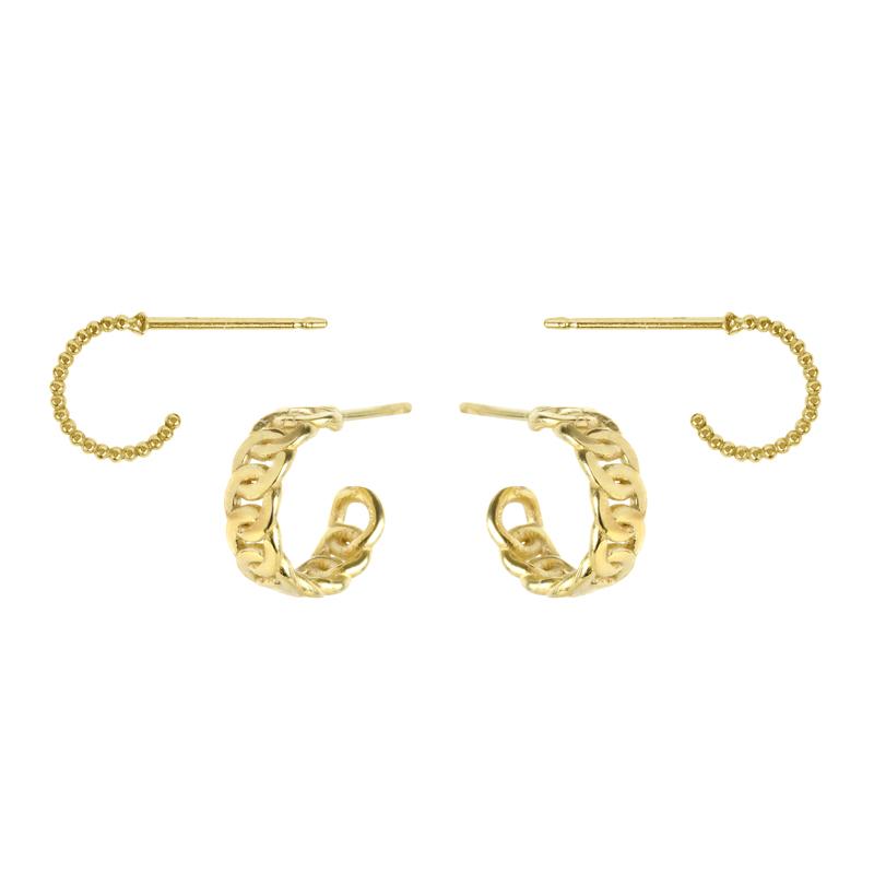 Hoop there it is. We're obsessed with these perfectly sized hoop huggie stud earrings. The only thing that could make it is getting them as a set. So make it official! Nickel free and hypoallergenic. Handmade in California by Katie Dean Jewelry.
