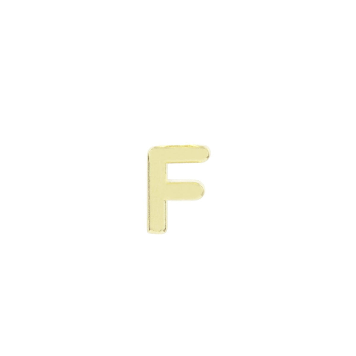 Initial Stud, handmade in America by Katie Dean Jewelry. Solid 14k Yellow Gold.