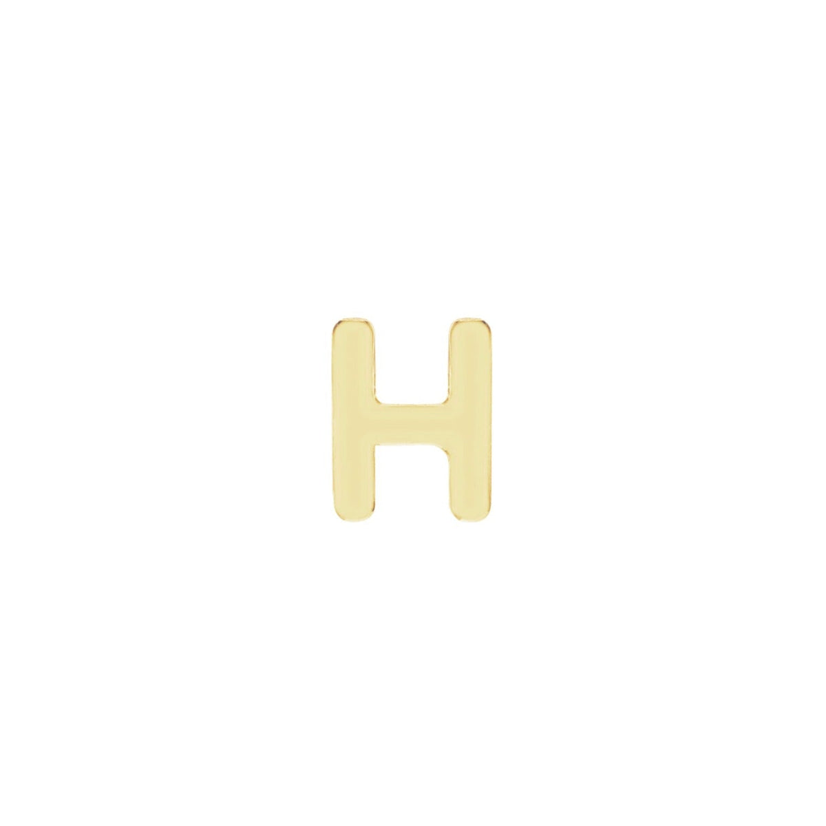 Initial Stud, handmade in America by Katie Dean Jewelry. Solid 14k Yellow Gold.