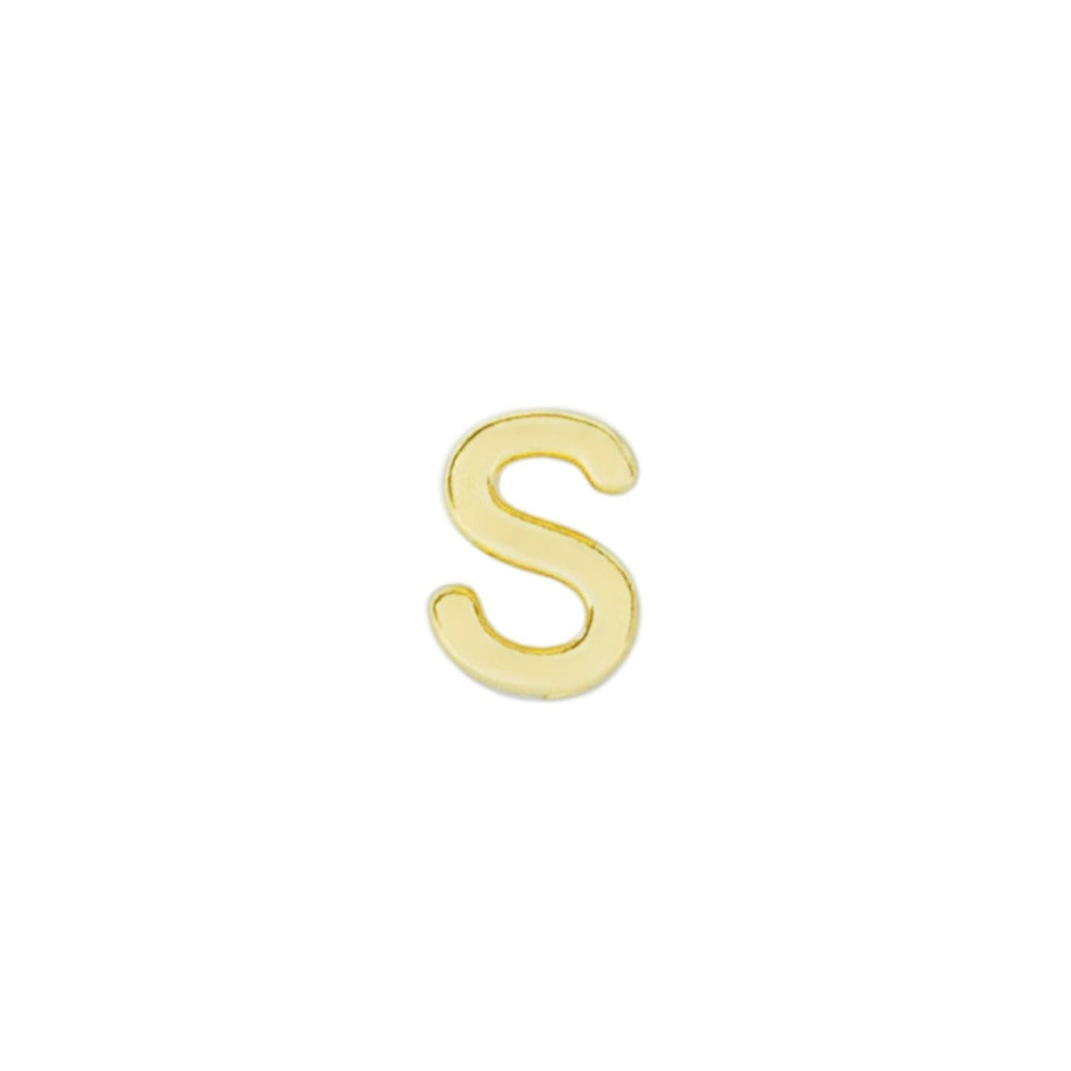 Initial Stud, handmade in America by Katie Dean Jewelry. Solid 14k Yellow Gold.