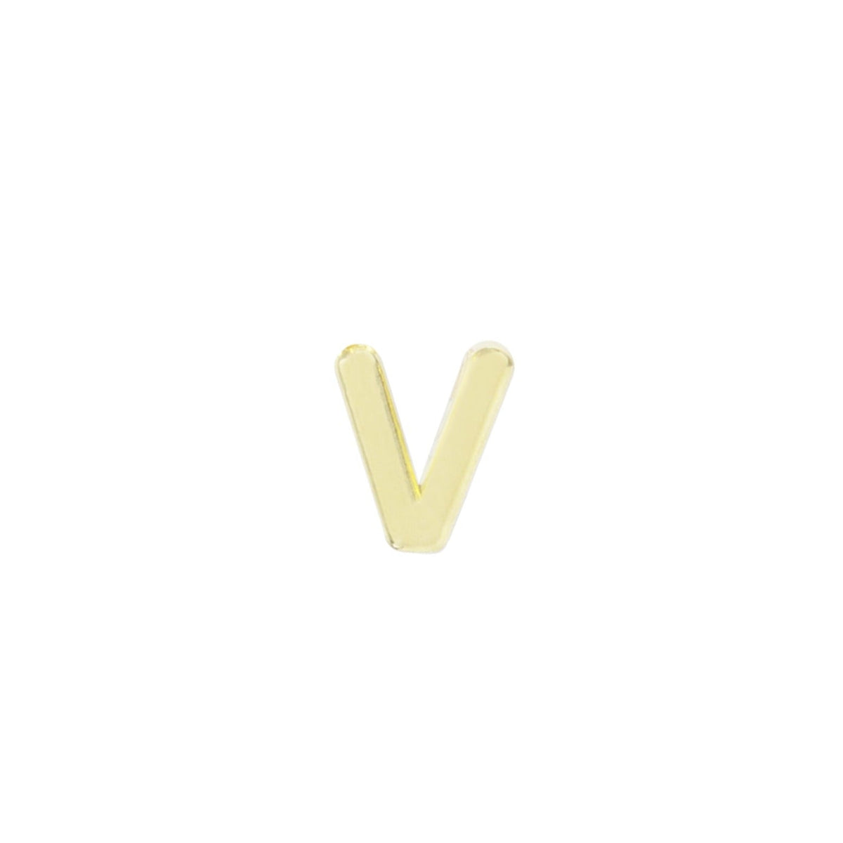 Initial Stud, handmade in America by Katie Dean Jewelry. Solid 14k Yellow Gold.
