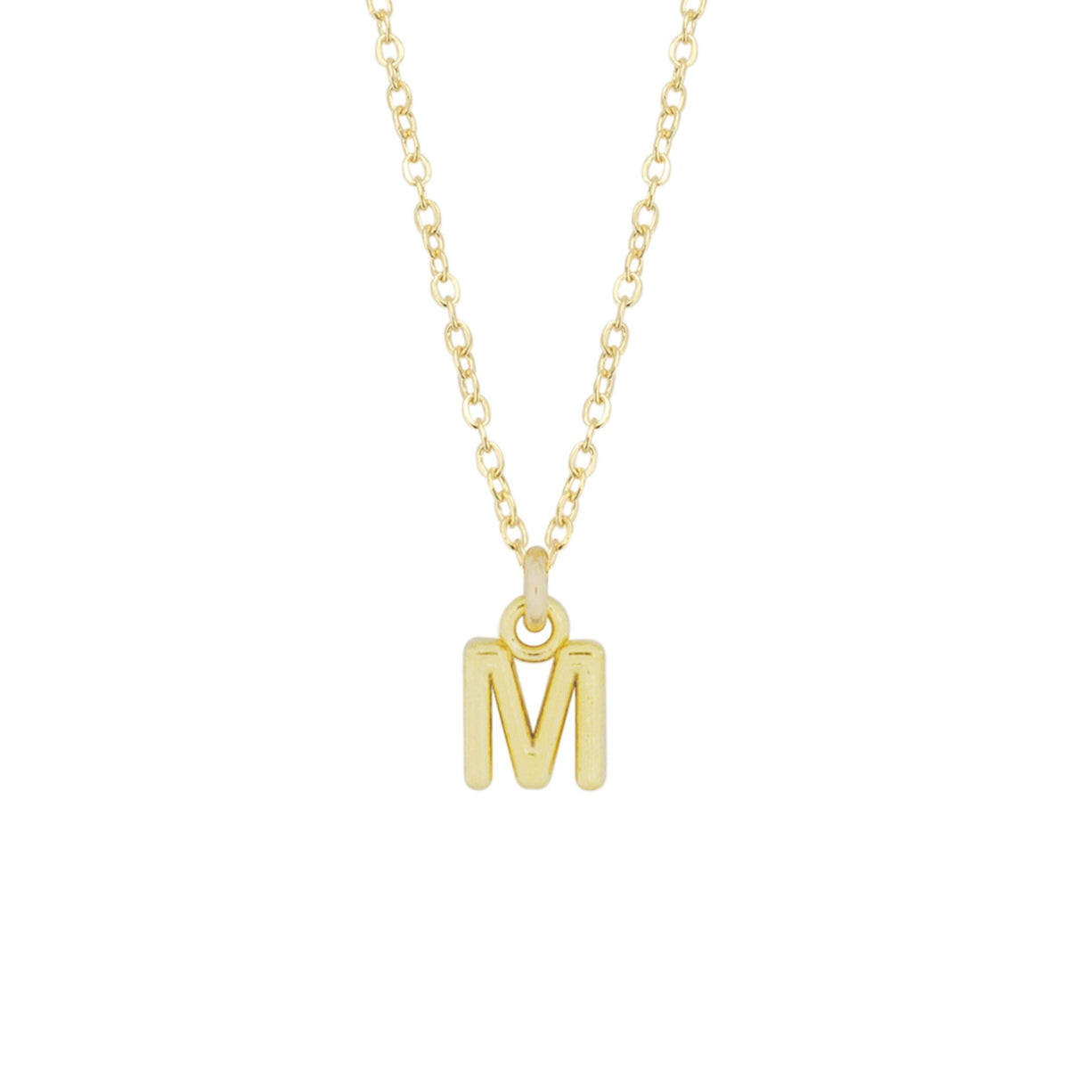 M Gold Initial Necklace by Katie Dean Jewelry, made in America, perfect for the dainty minimal jewelry lovers