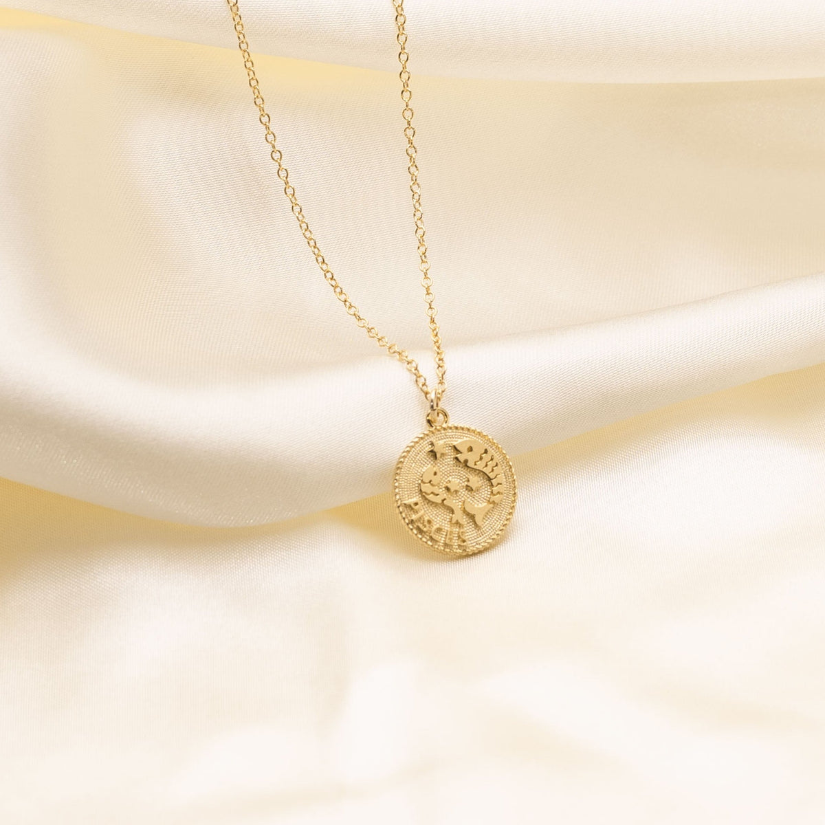 Pisces Zodiac Necklace_Feb 20-Mar 20_Katie Dean Jewelry_horoscope sign_Zodiac Collection, dainty handmade necklaces by Katie Dean Jewelry