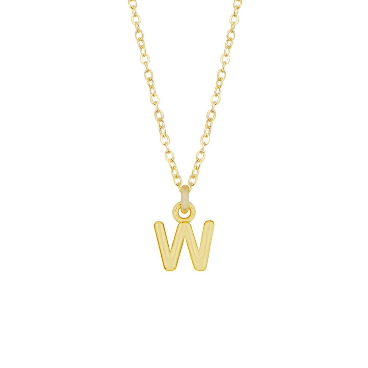 W Gold Initial Necklace by Katie Dean Jewelry, made in America, perfect for the dainty minimal jewelry lovers