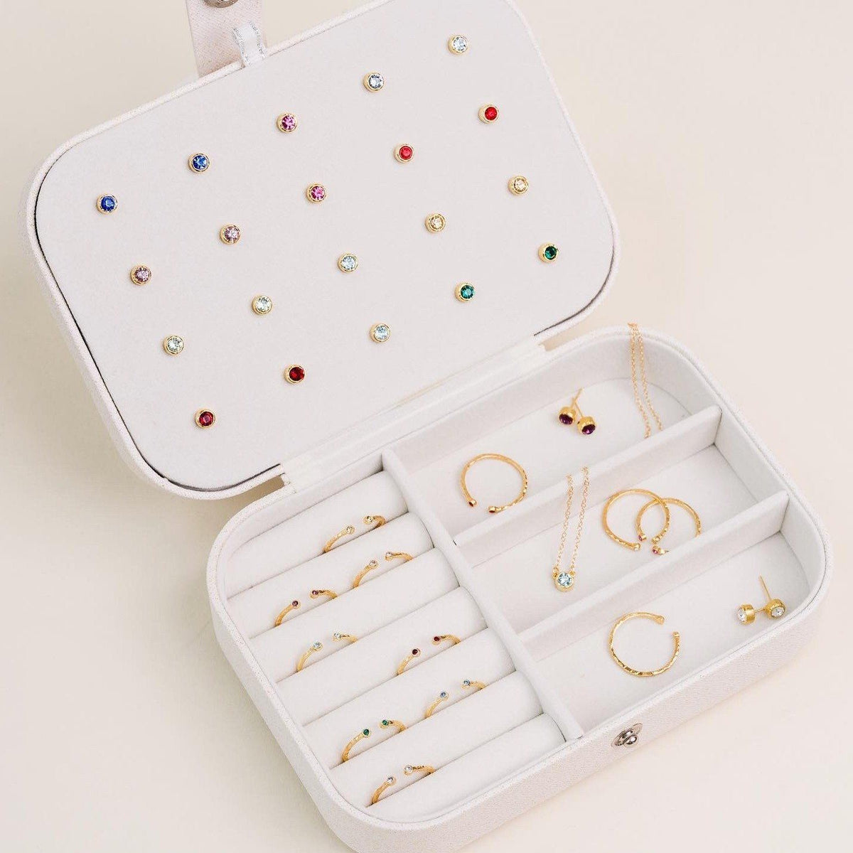 Jewelry Case, travel case to organize your jewelry, white Katie Dean Jewelry
