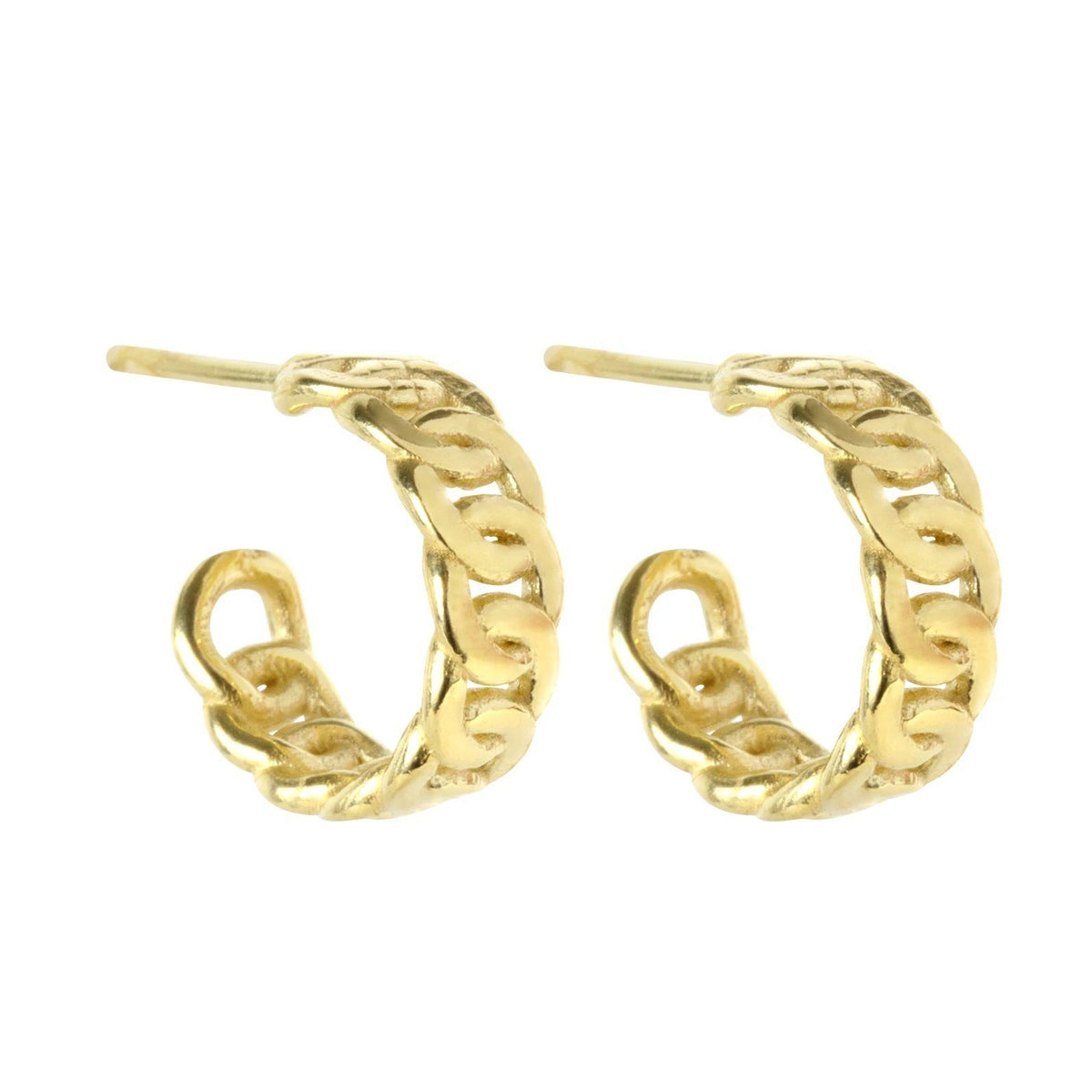 We love a mini hoop earring. Add the Figaro Chain Hoops to your daily rotation, you won't be sorry. Handmade in California by Katie Dean Jewelry. Nickel free and hypoallergenic.