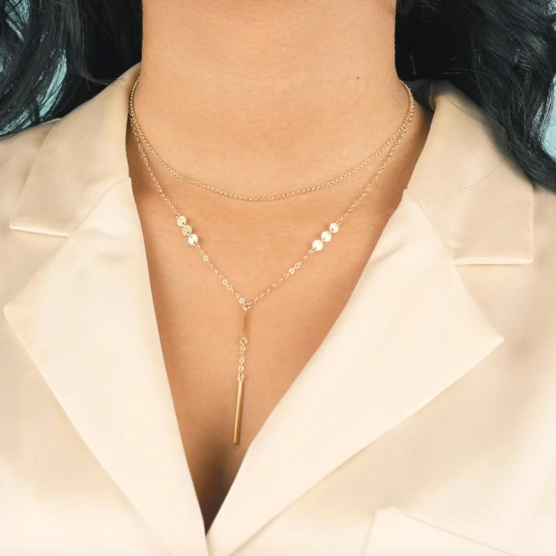 The Golden Necklace Set. Everyday is a golden day with this Necklace Set. Handmade in California by Katie Dean Jewelry.