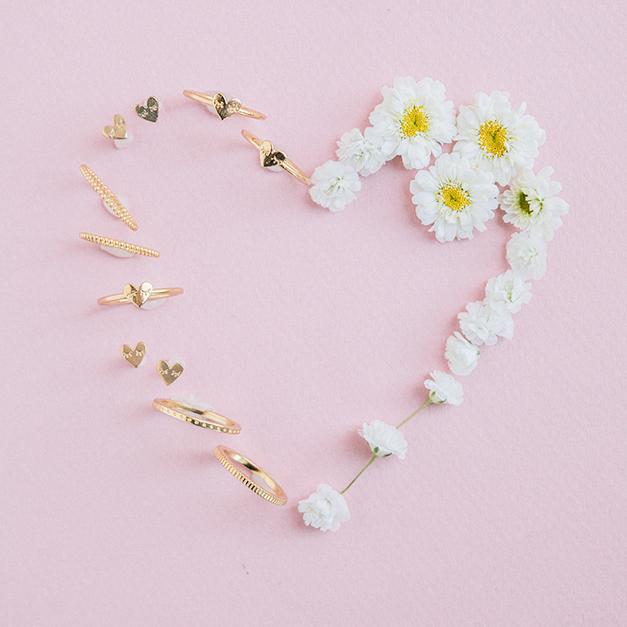 rings-in-heart-shape with flowers-valentines-day, Katie Dean Jewelry