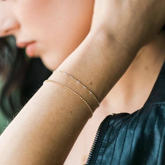 Bracelet collection page, handmade in America dainty minimal jewelry by Katie Dean Jewelry