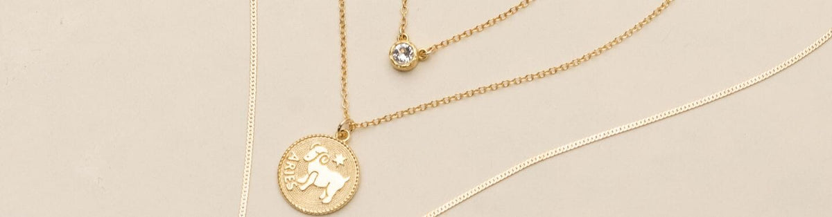 Necklaces collection page, handmade in America dainty minimal jewelry by Katie Dean Jewelry