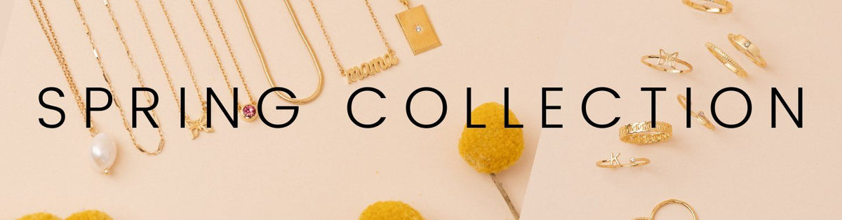 Spring collection page, made in America dainty minimal jewelry by Katie Dean Jewelry