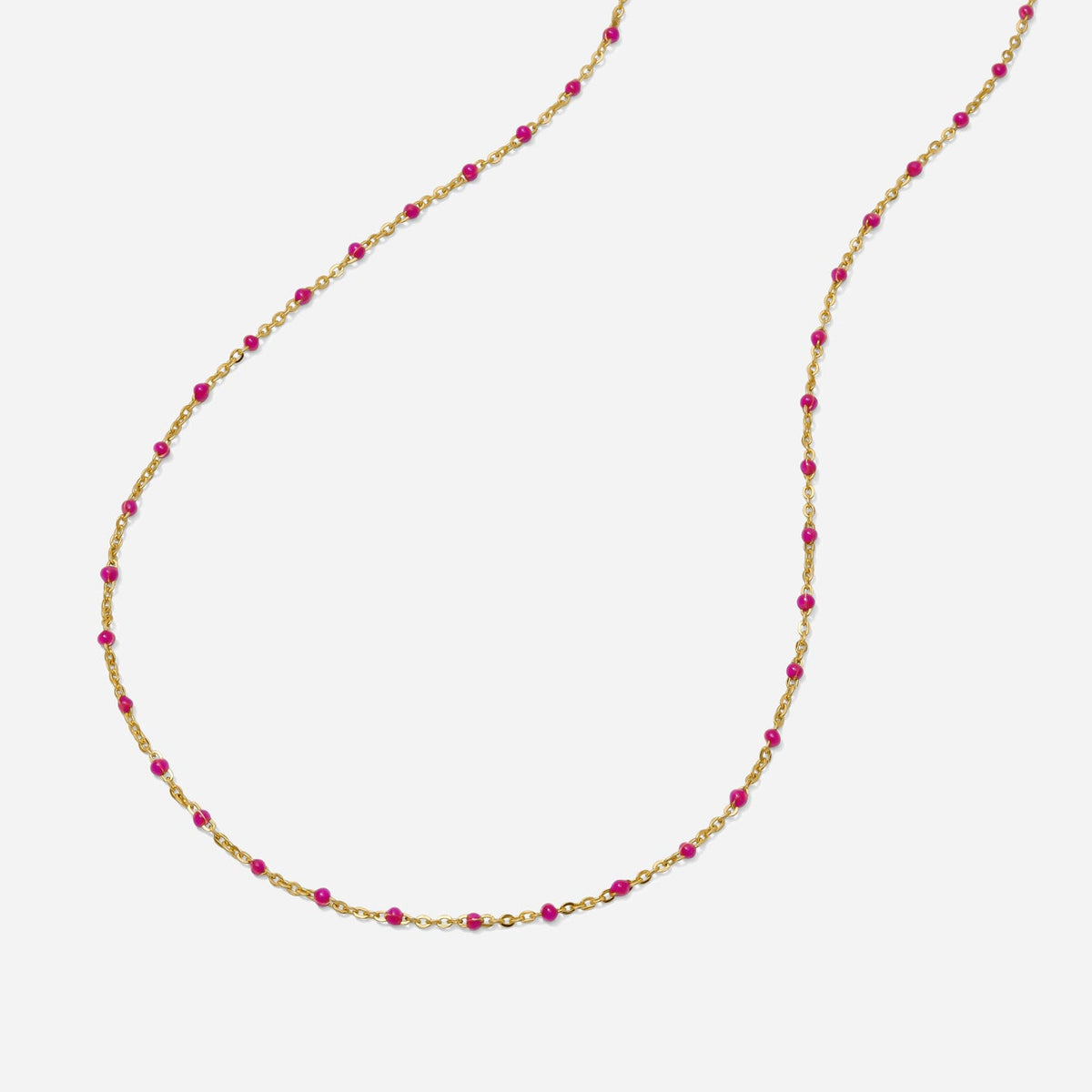 Amethyst: Gold enamel chain necklace with amethyst enamel beads made by Katie Dean Jewelry