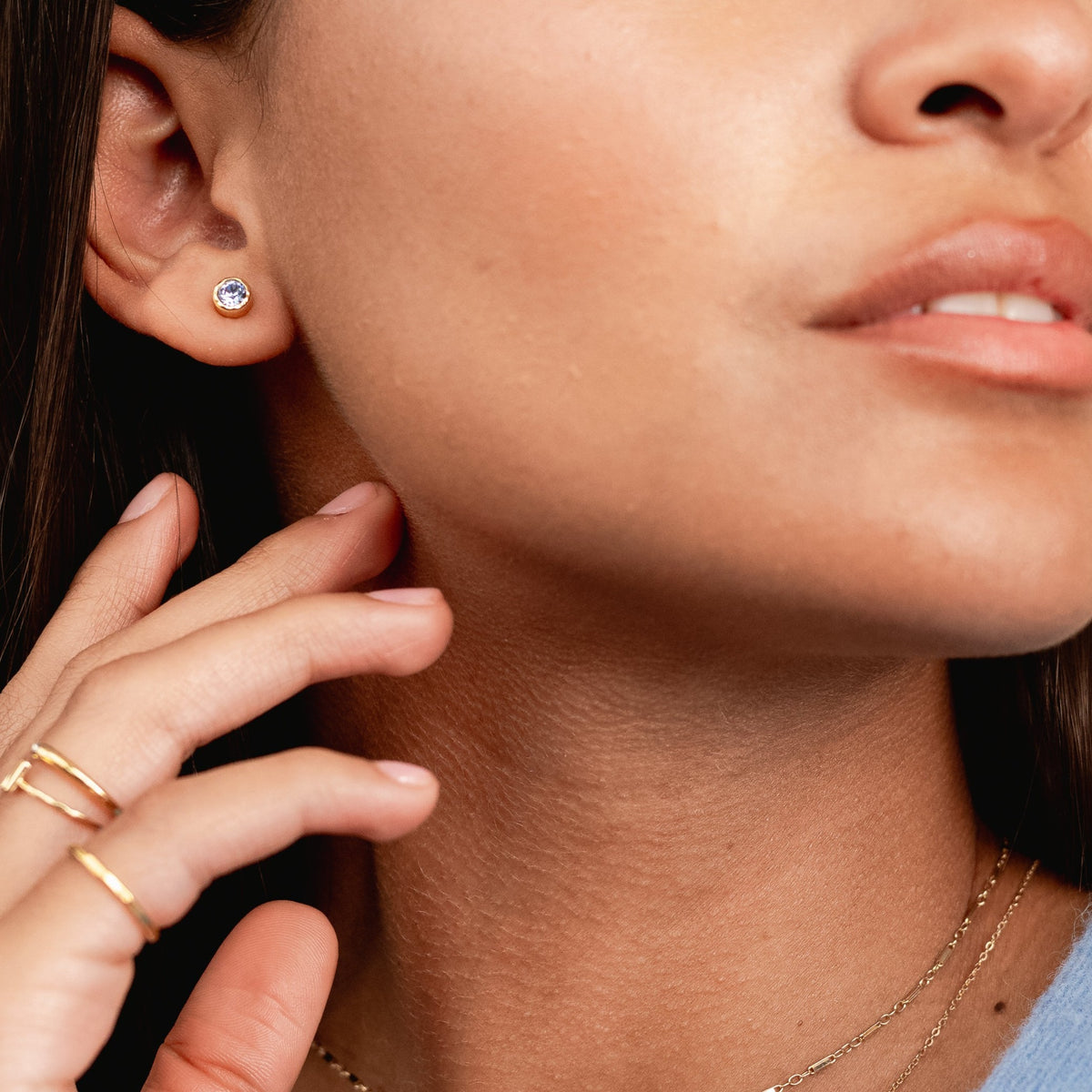 12 December Birthstone Studs by Katie Dean Jewelry made in America, hypoallergenic