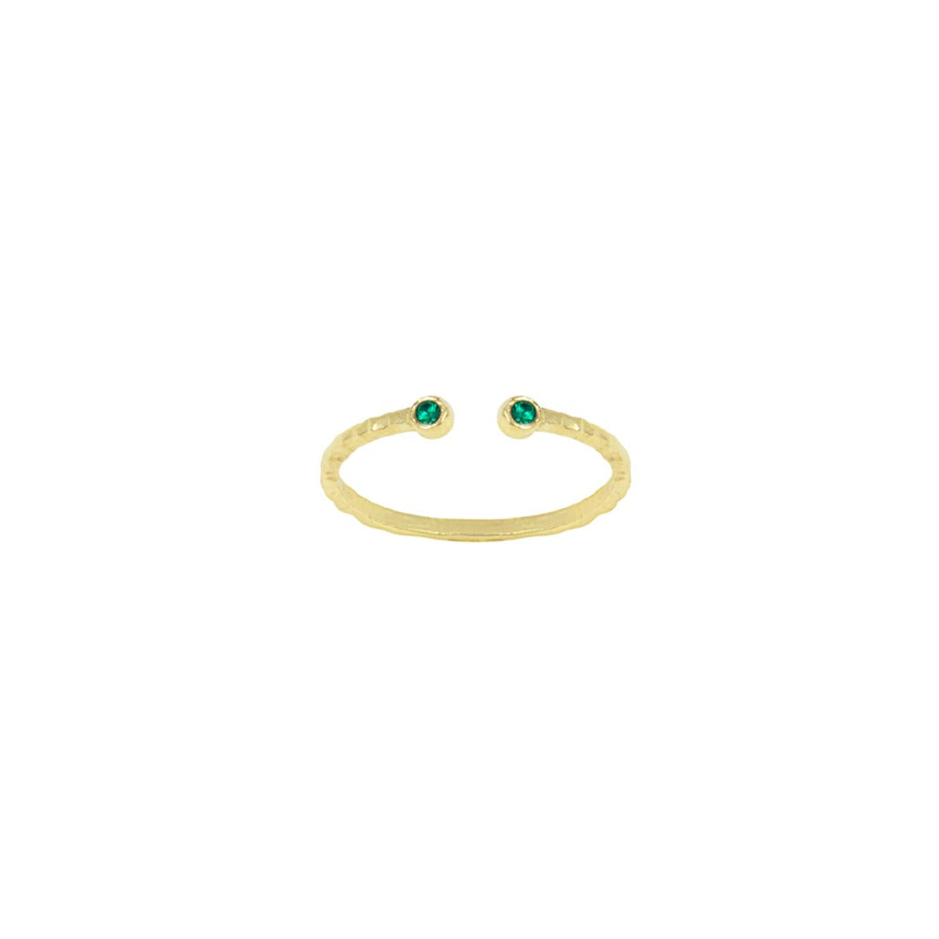 May Birthstone Stacking ring by Katie Dean Jewelry, made in America, perfect for the dainty minimal jewelry lovers