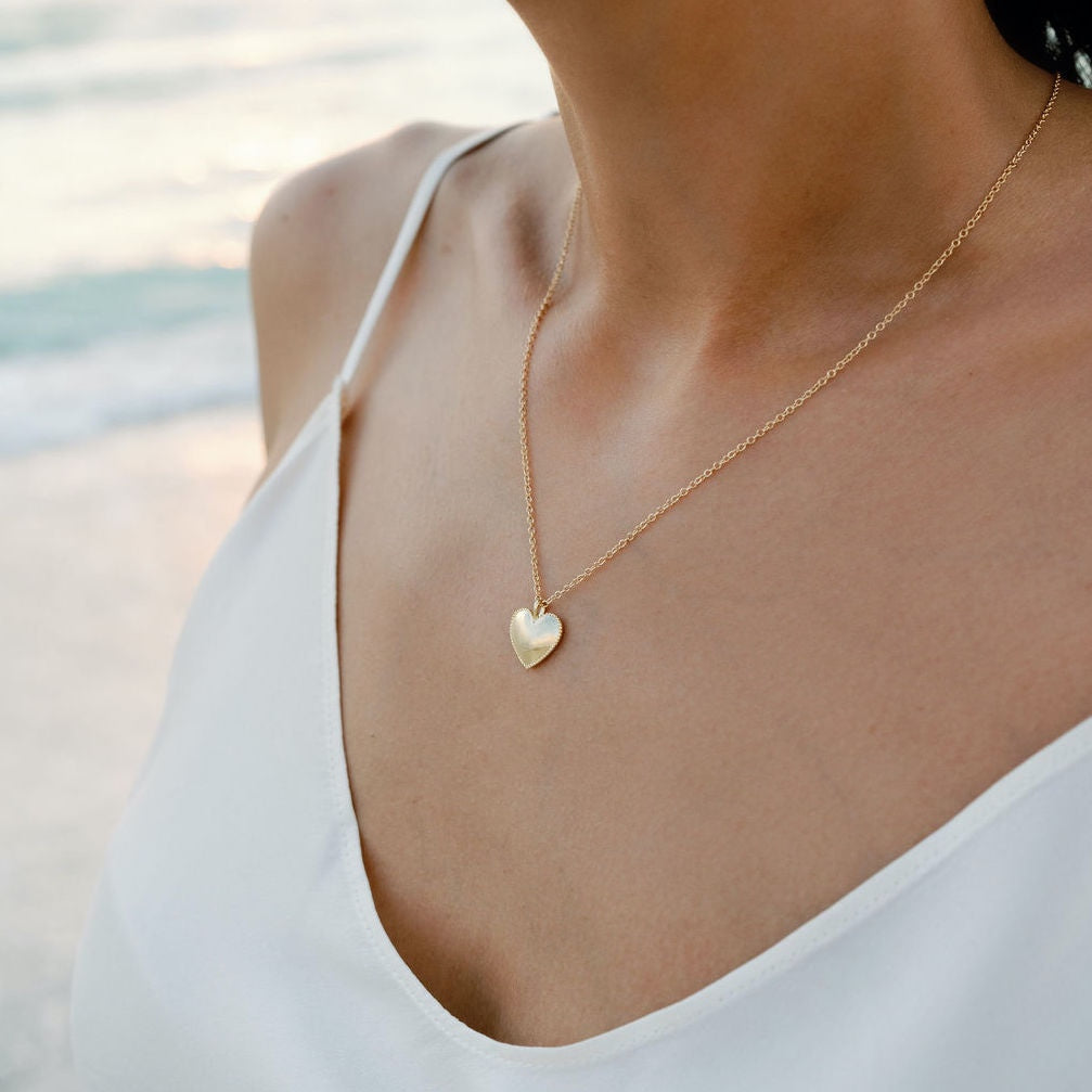 Beaded Heart Necklace_Katie Dean Jewelry_handmade in America_layering necklace