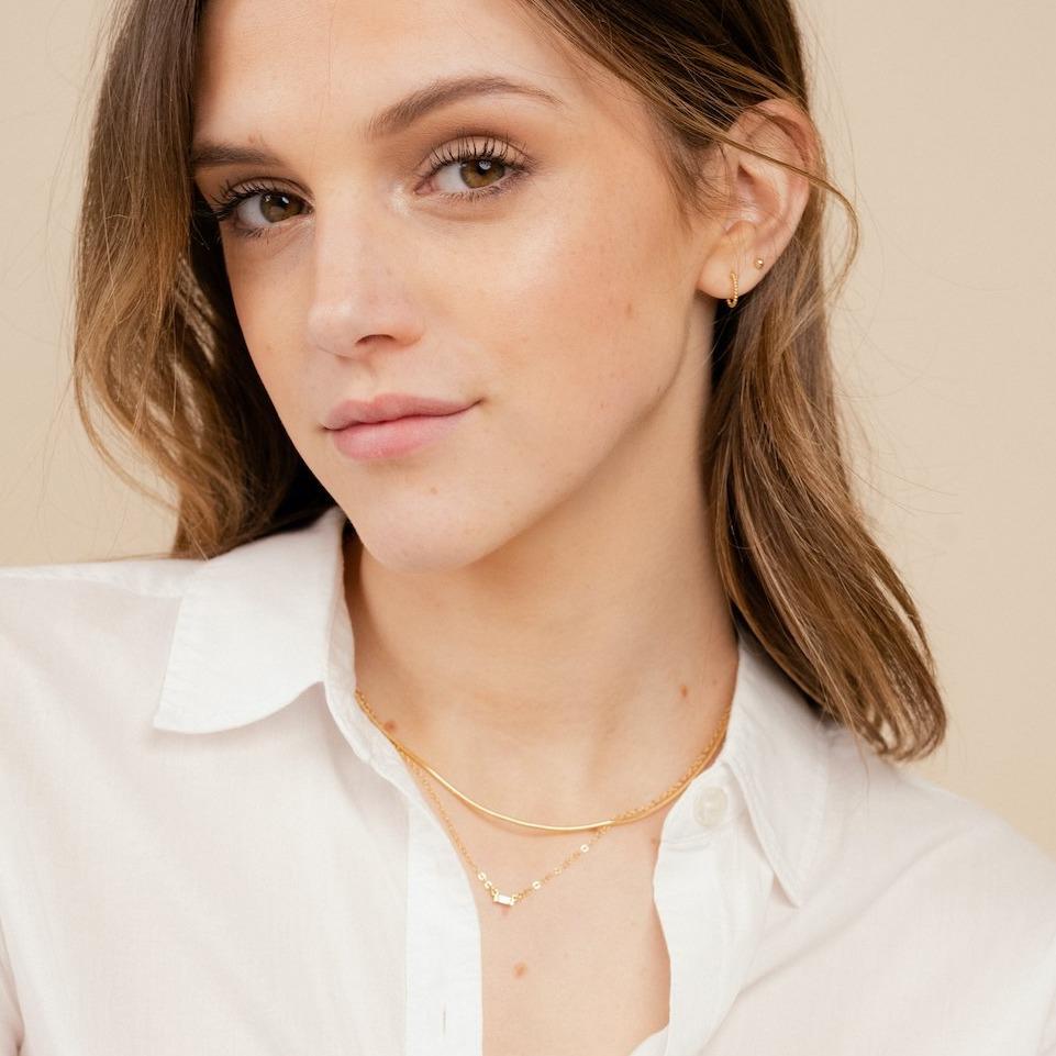 Beaded Hoop Studs, handmade in America, Katie Dean Jewelry