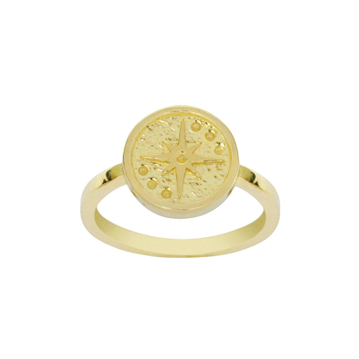 The Eight Pointed Star Ring helps guide you through life, just like a compass on a dark night at sea. Handmade in California by Katie Dean Jewelry. 