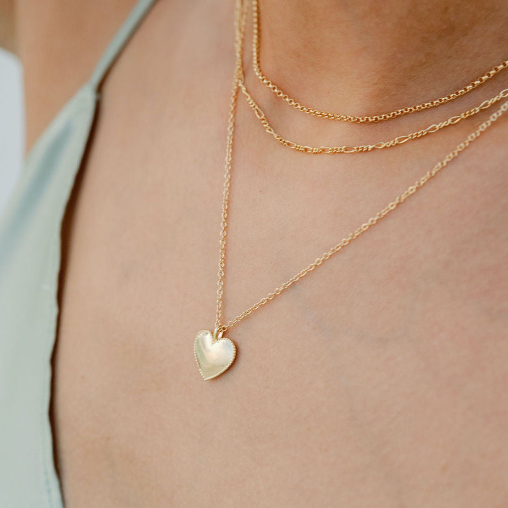 Beaded Heart Necklace_Katie Dean Jewelry_handmade in America_layering necklace