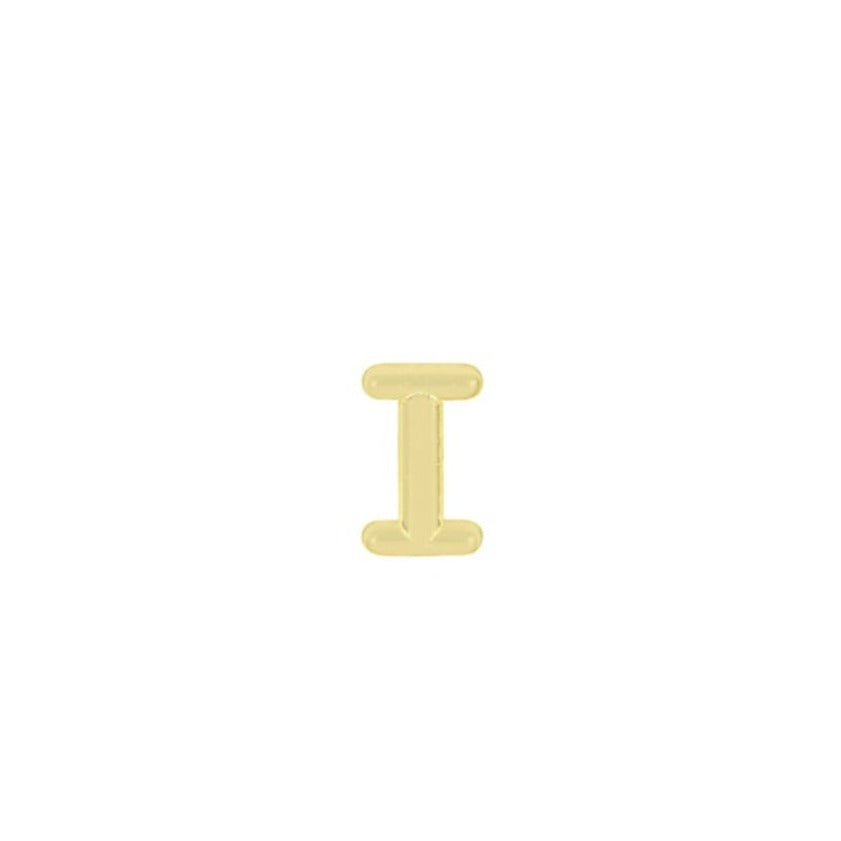 Initial Stud, handmade in America by Katie Dean Jewelry. Solid 14k Yellow Gold.