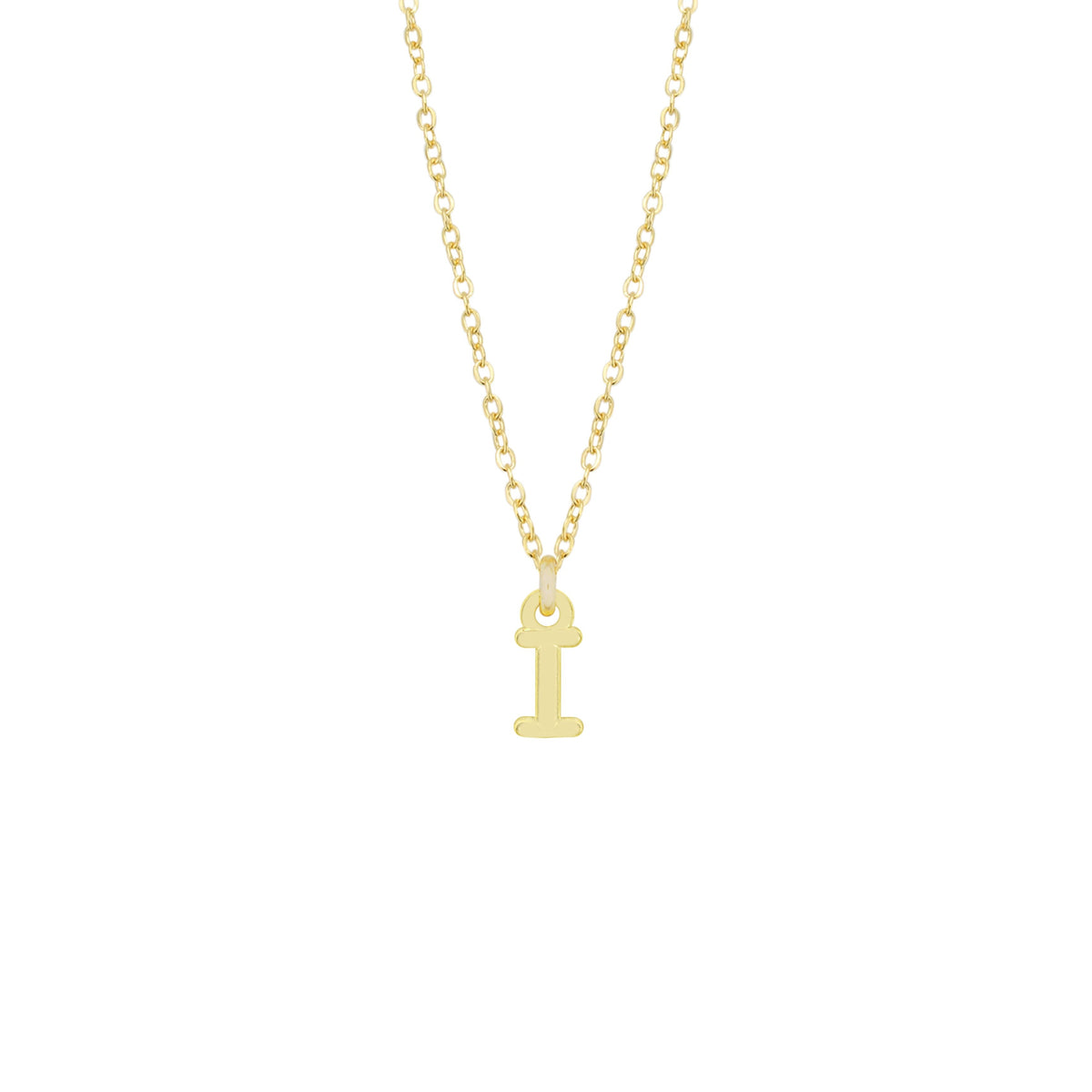 I Gold Initial Necklace by Katie Dean Jewelry, made in America, perfect for the dainty minimal jewelry lovers