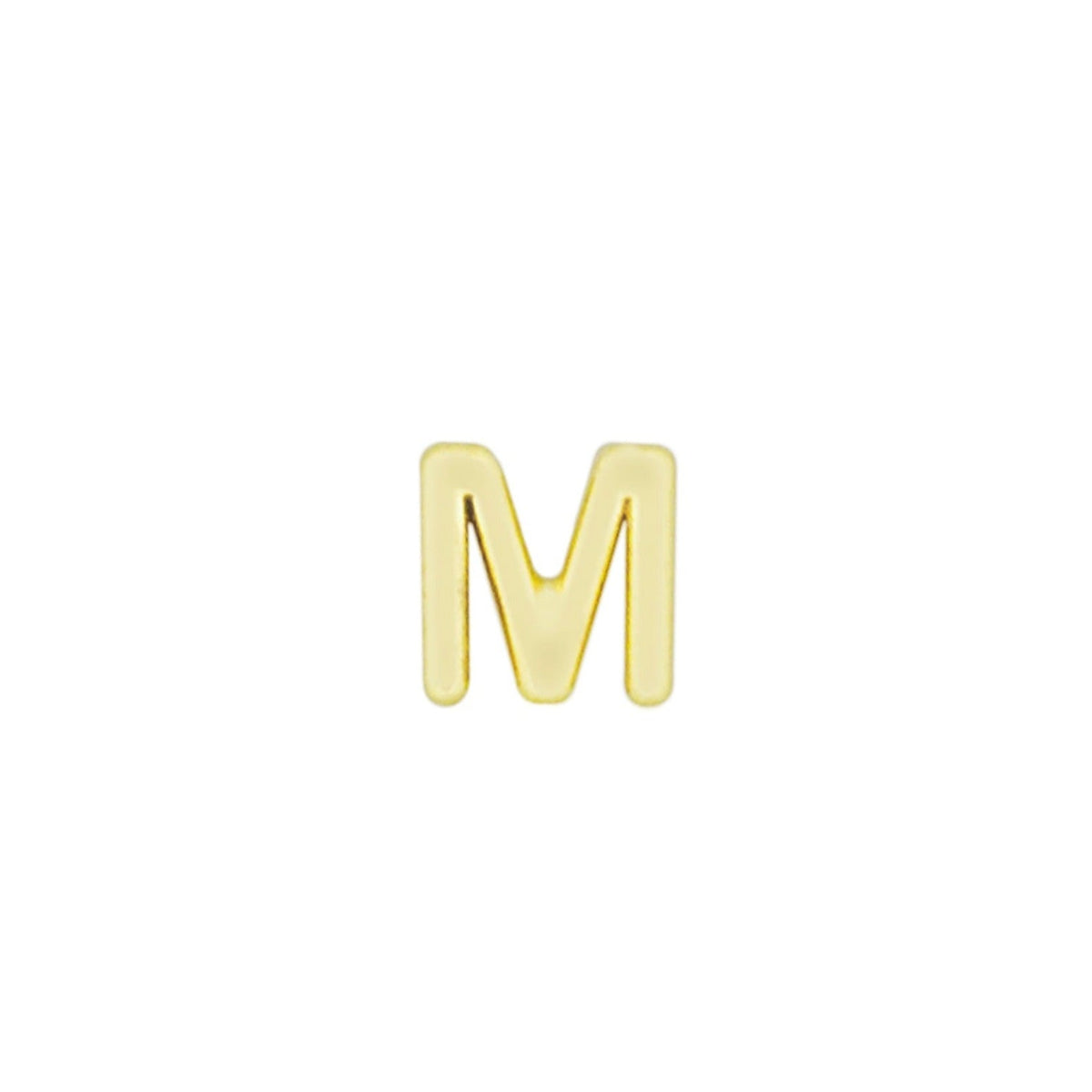 Initial Stud, handmade in America by Katie Dean Jewelry. Solid 14k Yellow Gold.