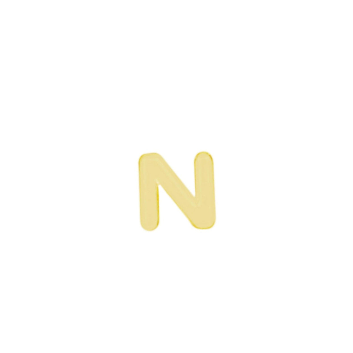 Initial Stud, handmade in America by Katie Dean Jewelry. Solid 14k Yellow Gold.