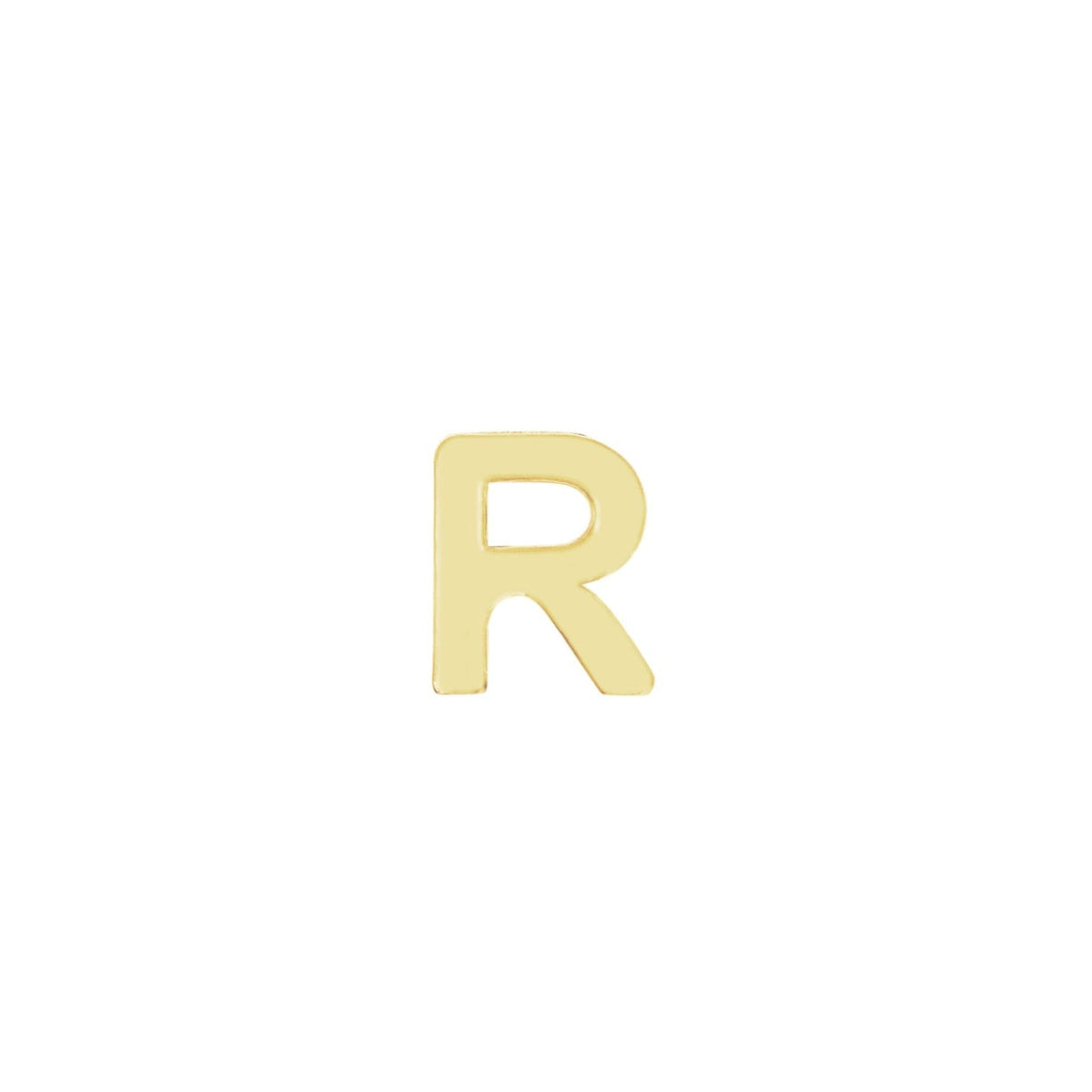 Initial Stud, handmade in America by Katie Dean Jewelry. Solid 14k Yellow Gold.
