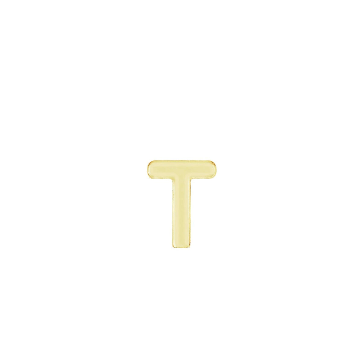 Initial Stud, handmade in America by Katie Dean Jewelry. Solid 14k Yellow Gold.
