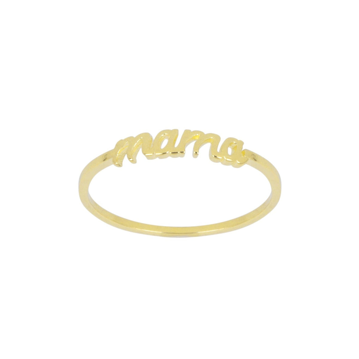 Dainty, minimal Mama Ring, it’s the stacking ring perfect for Mother’s day and handmade in America by Katie Dean Jewelry