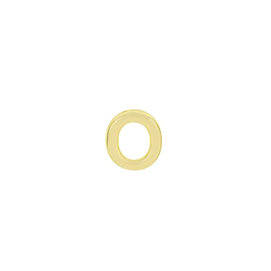 Initial Stud, handmade in America by Katie Dean Jewelry. Solid 14k Yellow Gold.