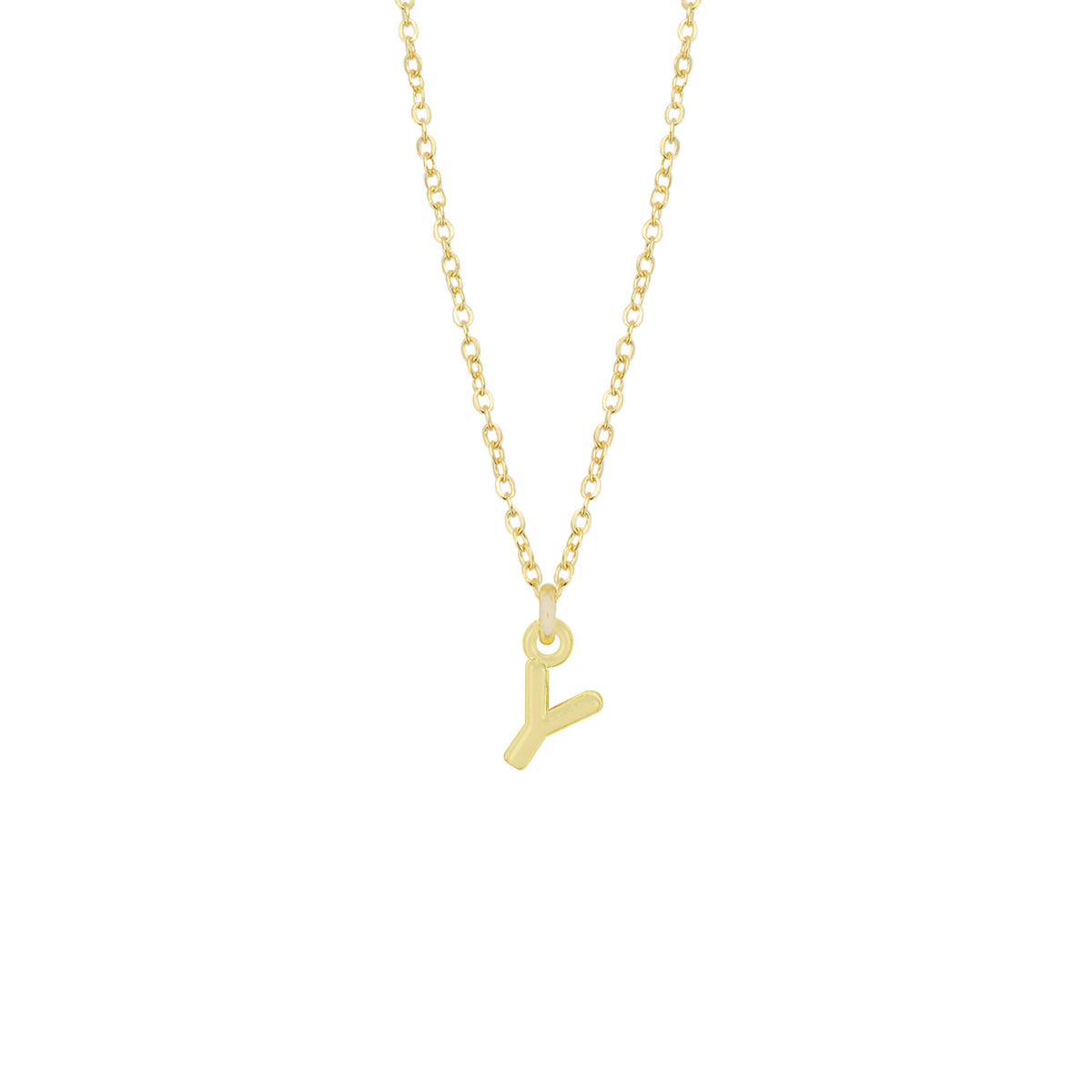 Y Gold Initial Necklace by Katie Dean Jewelry, made in America, perfect for the dainty minimal jewelry lovers