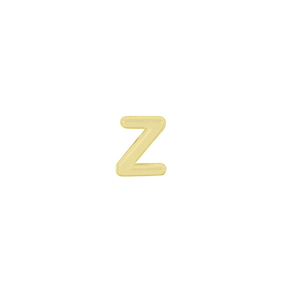 Initial Stud, handmade in America by Katie Dean Jewelry. Solid 14k Yellow Gold.