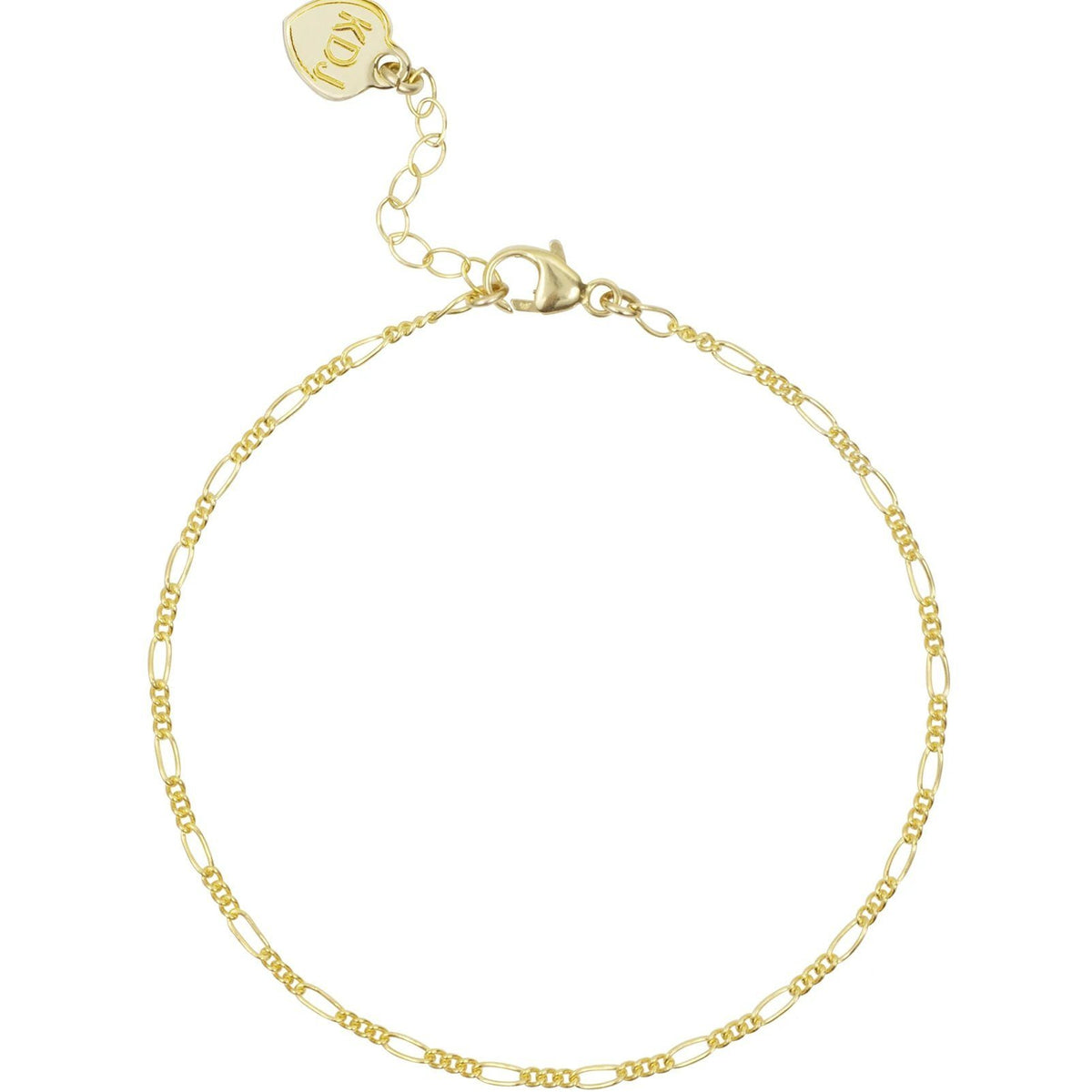 Simple and classic. The Figaro Chain Bracelet is the perfect dainty bracelet to pair up with your order dainty chain bracelets.  Handmade in California by Katie Dean Jewelry.