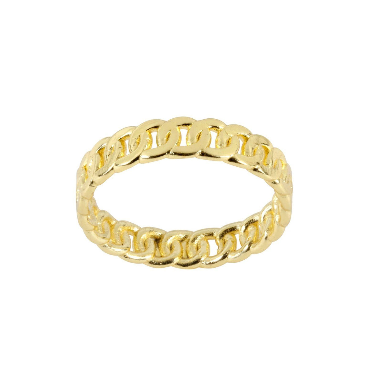 The Figaro Chain Ring is a little bit of a statement while still staying minimal. Pro Tip: Stack the Figaro Chain Ring with the Beaded & Hammered Band Rings for a beautiful look.  Handmade in California by Katie Dean Jewelry.