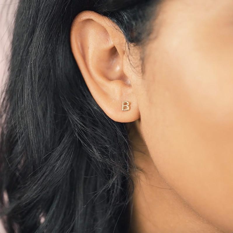 Nothing says chic like a personalized initial earring. Purchase multiple so you can mix and match - sold as singles, if you'd like a pair, order two!  Handmade in California. Nickel free and hypoallergenic.