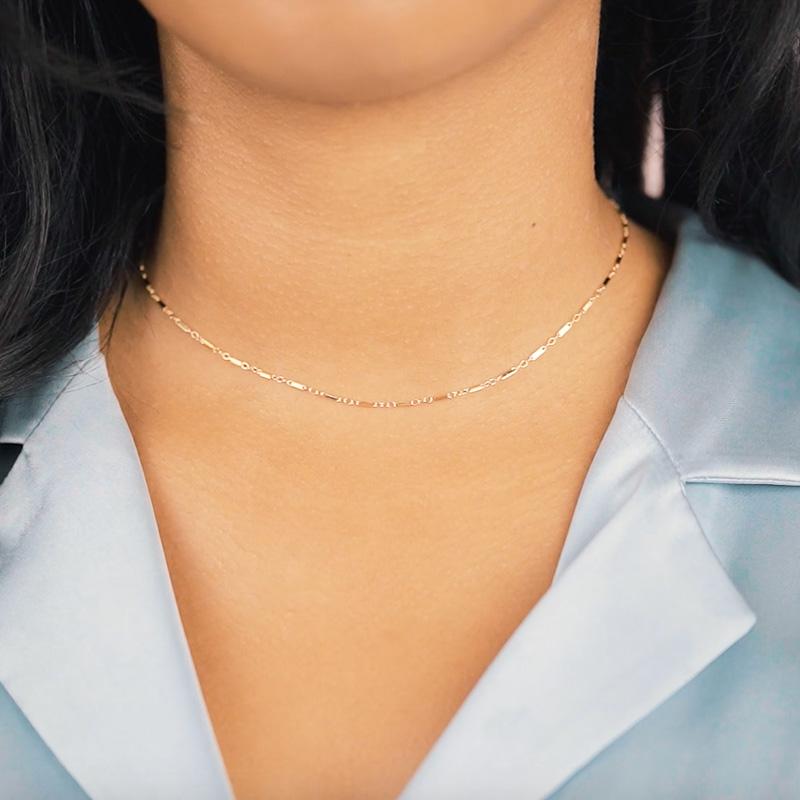 Your new favorite gold necklace. Simple yet refined and pairs perfectly with any jewelry!  Handmade in California by Katie Dean Jewelry.